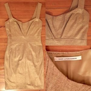 Diane Von Furstenberg Gold Dress (size 6 approx)